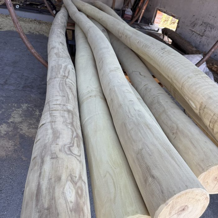Akác oszlopok a műhelyben / Robinia posts in the workshop
